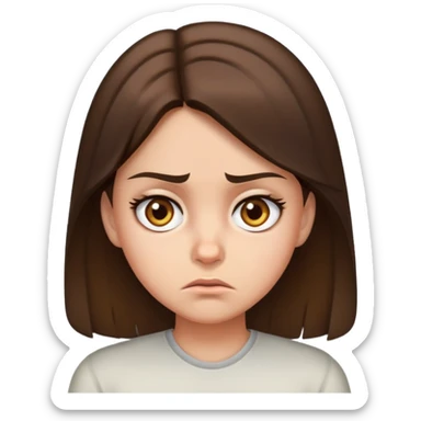 A girl with brunette hair and hazel eyes who’s annoyed and is pissed  sticker