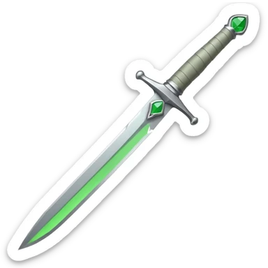 emoji style dagger with plain dull blade and basic hilt, gemstone in hilt is the only color, rest is gray sticker