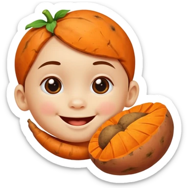 baby and sweet potato sticker