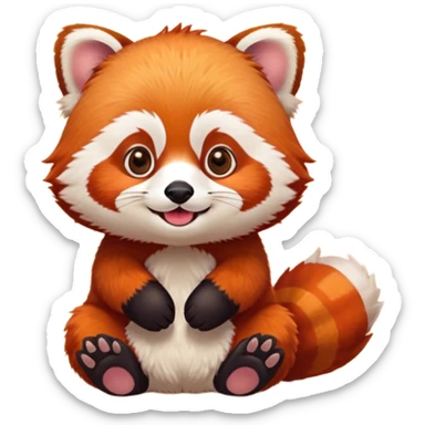 red panda saying good morning sticker