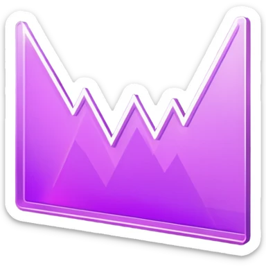 A glowing purple hologram of a line chart sticker