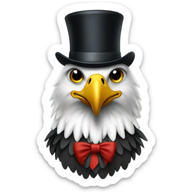 Eagle wearing a top hat  sticker