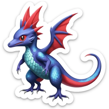 Shiny Noibat-Nargacuga-Salamence-Silvally-Fakémon-hybrid-creature (full body)  sticker