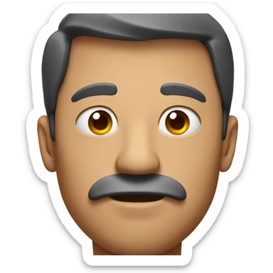 A human man with a big pig snout flared nostrils sticker