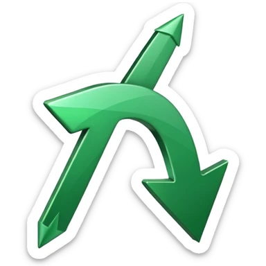 Bold up arrow in green color sticker