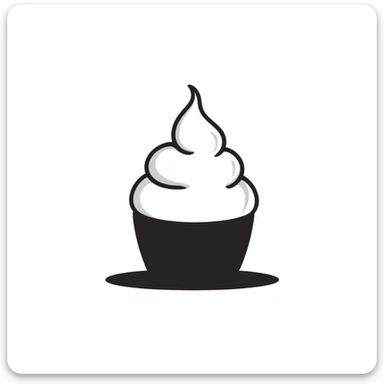 hand-drawn doodle of a cupcake with a swirl of frosting sticker
