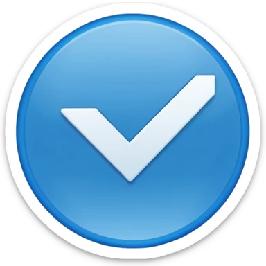 Una raya como ✔️ así pero azul y un círculo  sticker