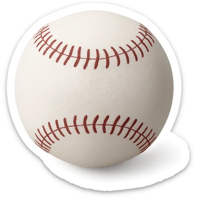 a clean and classic baseball on white background sticker