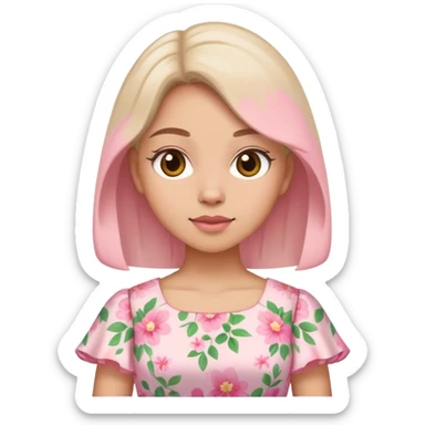 FloralPastel pink Easter dress sticker