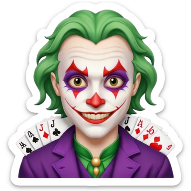 crazy colorful human jolly joker from poker, medieval era sticker