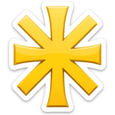 yellow x cross symbol sticker
