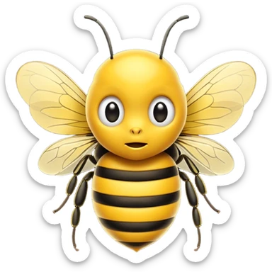 A surprised bee sticker