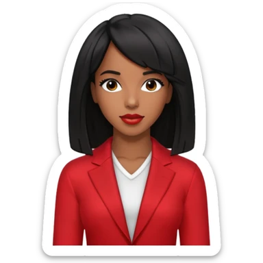 Kelly Rowland with black hair, red outfit sticker