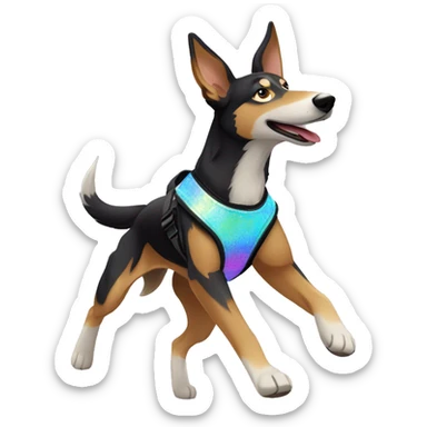  saluki German shepherd husky and holographic harness running sticker