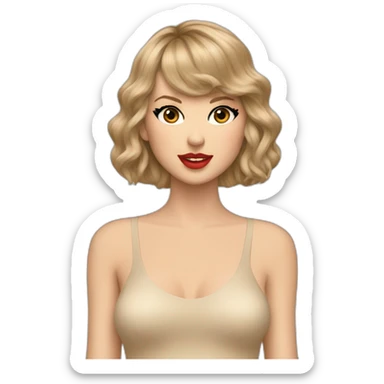 Taylor swift in a beige bodysuit sticker