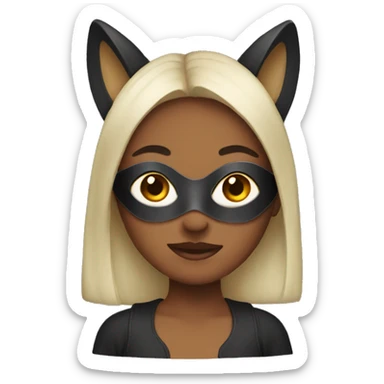 masked girl with animal ears sticker