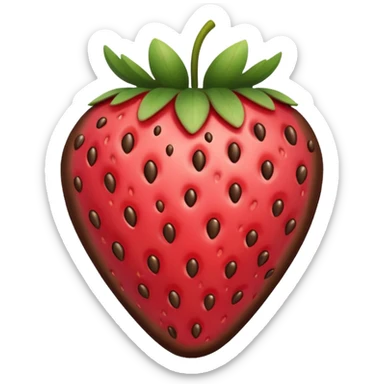 strawberry halfway covered in chocolate sticker