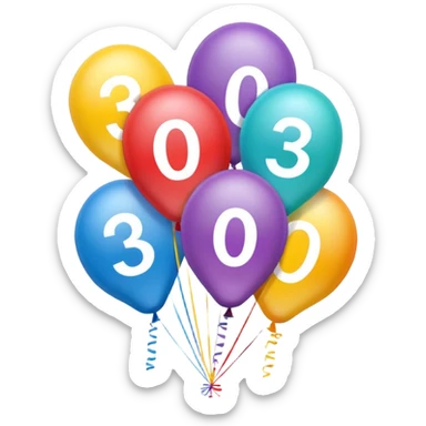 Balloons that say 30  sticker