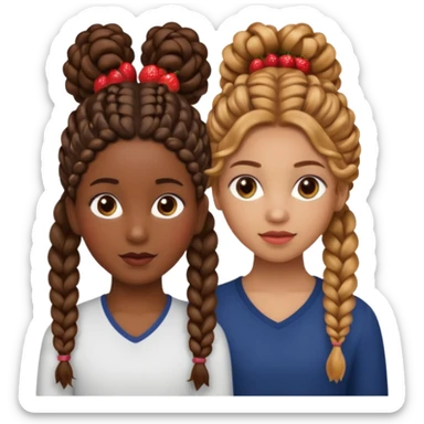 
- Two Brown Girls with Extension Braids:

- One Brown Girl with Hair Up:

- One Mixed Girl with Long Curly Hair:
- One Girl with Long Brunette Roots and Strawberry Blonde Ends: sticker