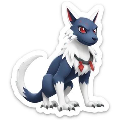 Cool Edgy Nargacuga-Absol-Zangoose-Sneasel-Quilava with a collar on, full body sticker