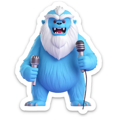 yeti, professional news reporter with microphone sticker