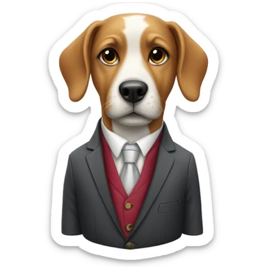 dog wearing a suit  sticker