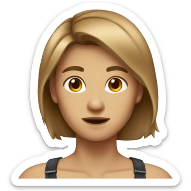 light brown hair angr sticker