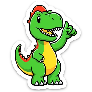 T-Rex giving the middle finger sticker