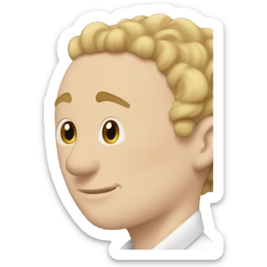 A white gay man with a receding hairline kissing a white woman with curly dirty blonde hair, Who embrace each other tenderly sticker