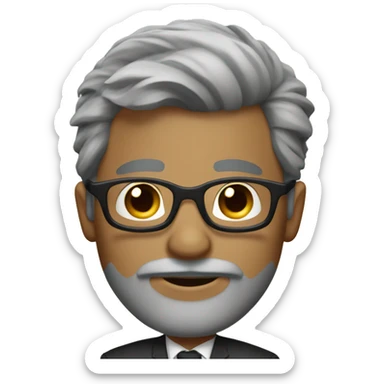 Groom with Short grey Hait and very Long grey beard glases sticker