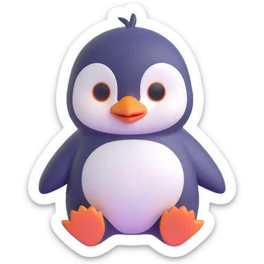 baby penguin wearing a diaper sticker