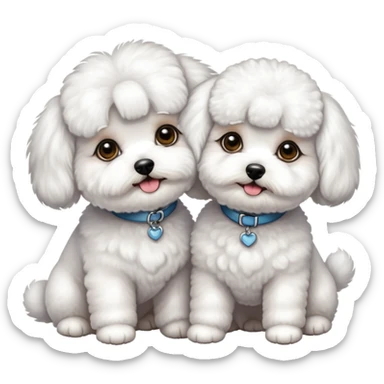 Two Bichon frise girls  sticker