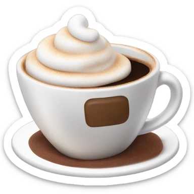 cup of coffee with marshmellows and straw sticker