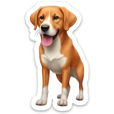 Fox red Labrador retriever holding ball sticker