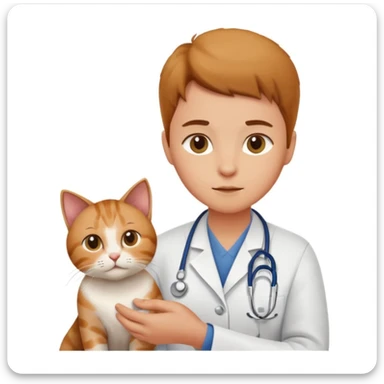 veterinarian examining a cat sticker