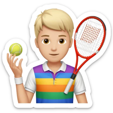 Male Tennis player dressed in Pride colors  sticker