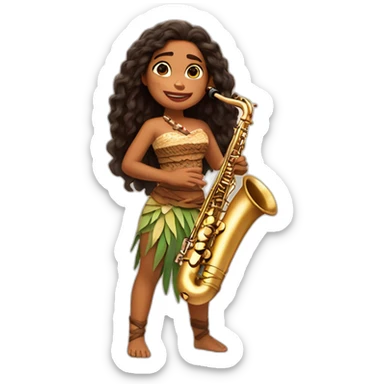 Moana who's playing saxophone sticker
