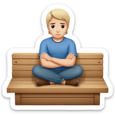 Caucasian sitting sad on counter sticker