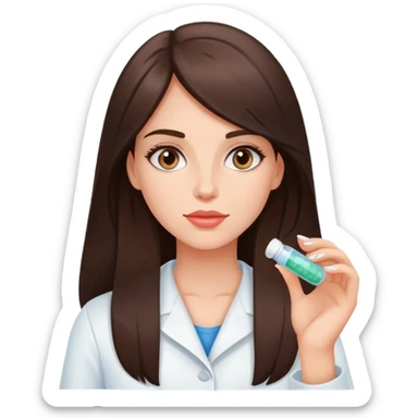 Beautiful fit brunette girl taking pills  sticker