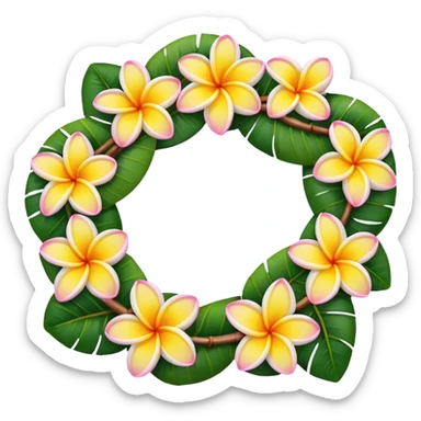 Plumeria lei sticker