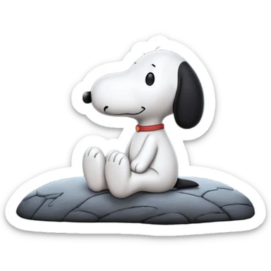 🌙🐾✨ Snoopy watching stars quietly sticker