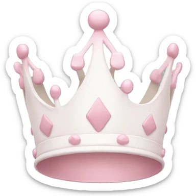 White and pastel pink crown sticker