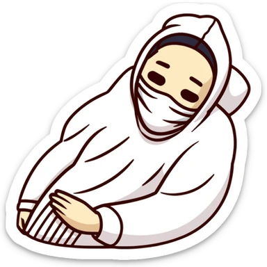 Self-care, person relaxing with face mask sticker