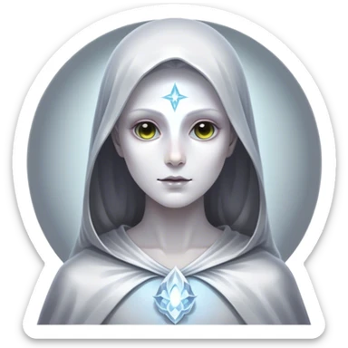 Full body, Cinematic and Ultra realistic 32k HD hauntingly beautiful specter with Balanced features, highly detailed, glowing with silver light, high shine, remembrance, a painting of white silver, fanciful, enchanting. The image is so lifelike it could leap off the canvas at any moment sticker