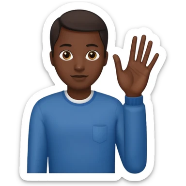 Que este 🙋🏾emoji envés que saludé haga con mano la forma de L sticker