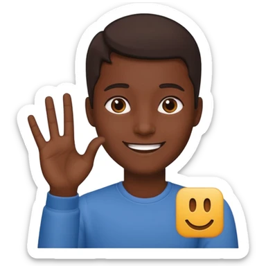 Que este 🙋🏾emoji envés que saludé haga con mano la forma de L sticker