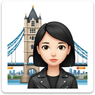 quelqu'un qui admire la vue depuis un point panoramique avec une ville avec des gratte ciel et Tower Bridge en contrebas. la personne est en hauteur et admire la vue depuis en haut
 sticker