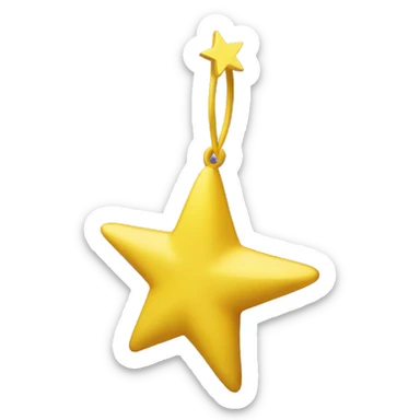 yellow star hanging from yellow crescent moon sticker