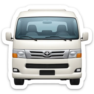 3D emoji of a Peruvian urban white toyota hiace sticker