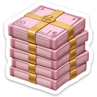 baby pink stack of British pounds\ sticker